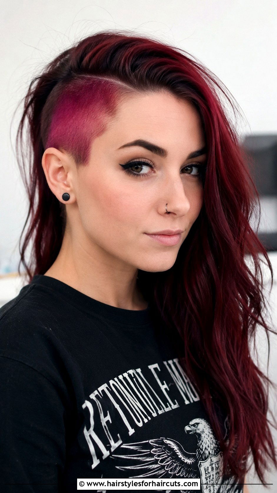 Burgundy Undercut Women - 25 burgundy hairstyles - 25 burgundy hairstyles