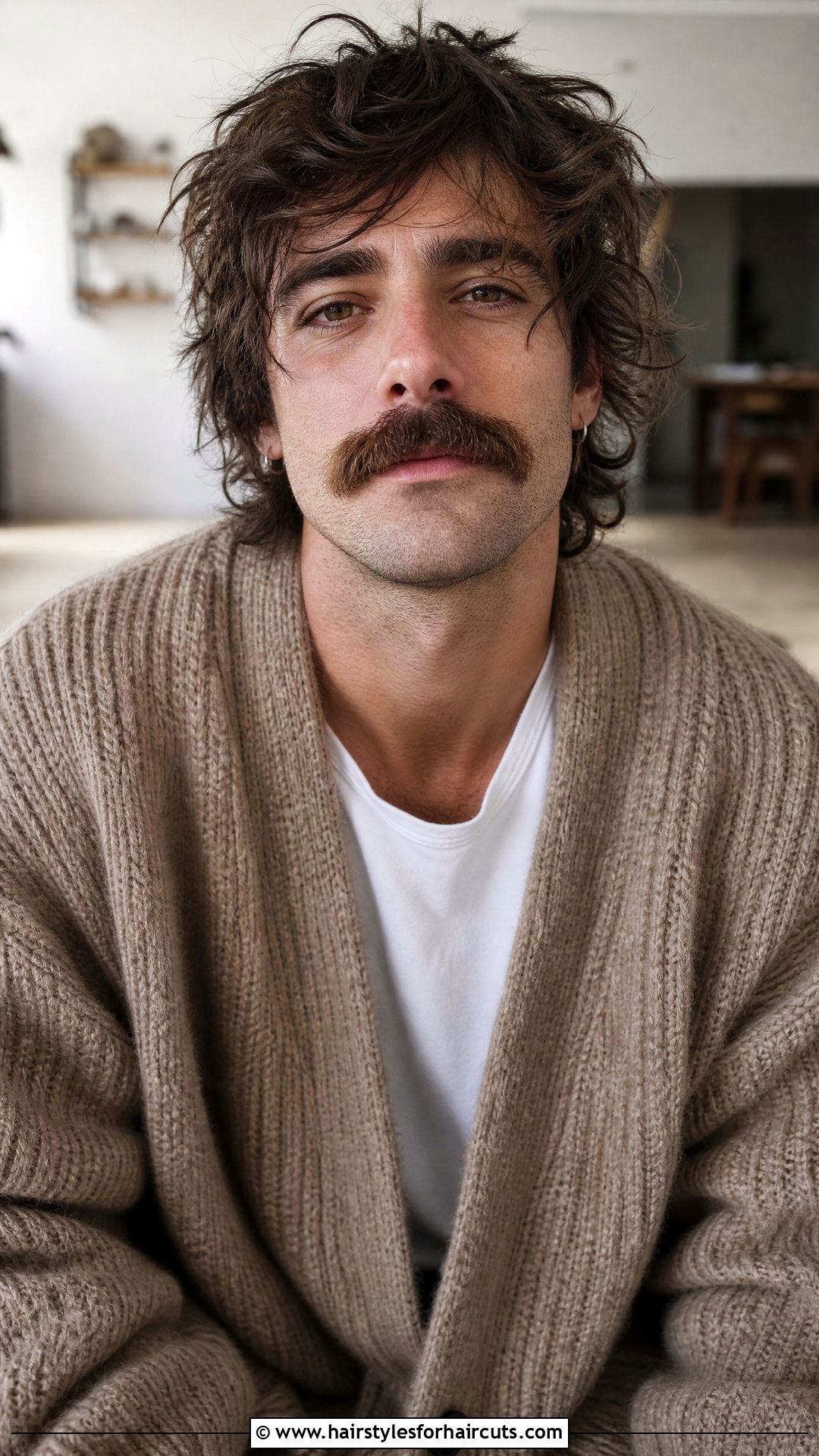 Bushy Mustache With Shaggy Hair - 25 mustache hairstyles - 25 mustache hairstyles