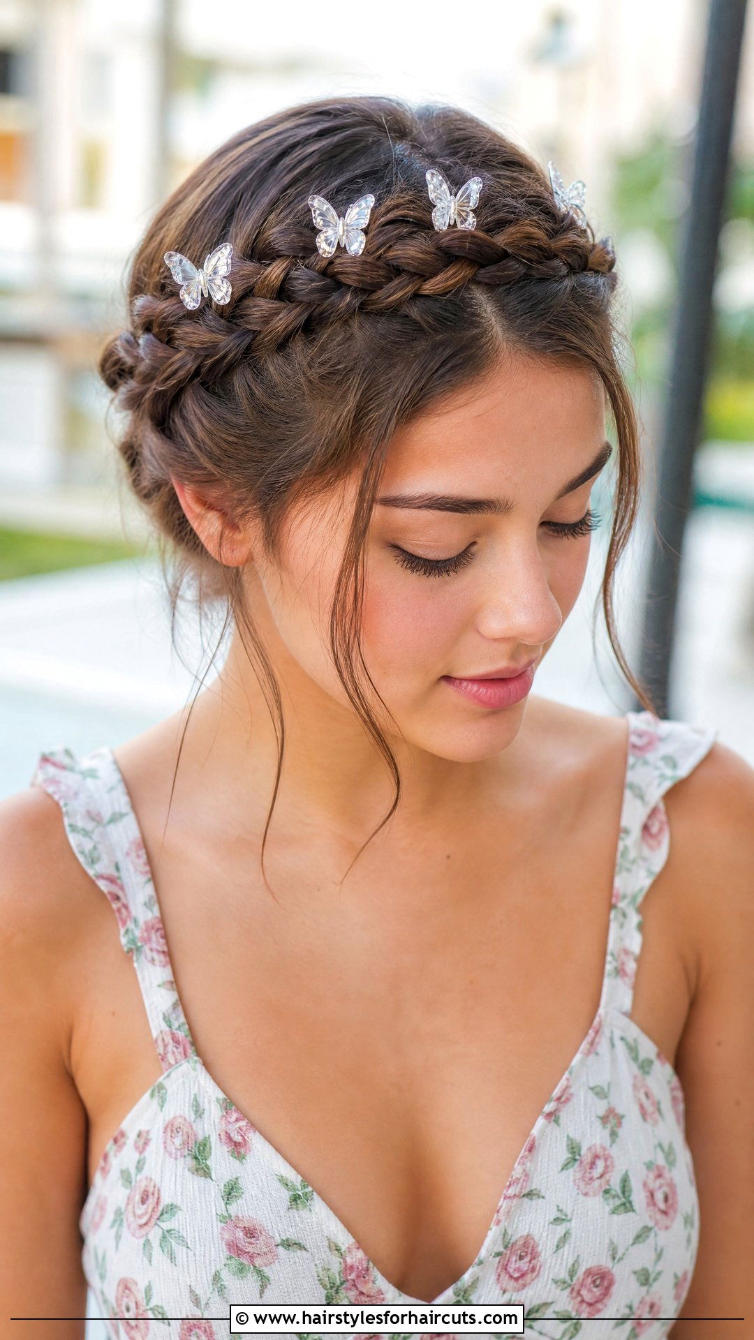 Butterfly Clip Braided Crown - 25 y2k hair clip hairstyles - 25 y2k hair clip hairstyles