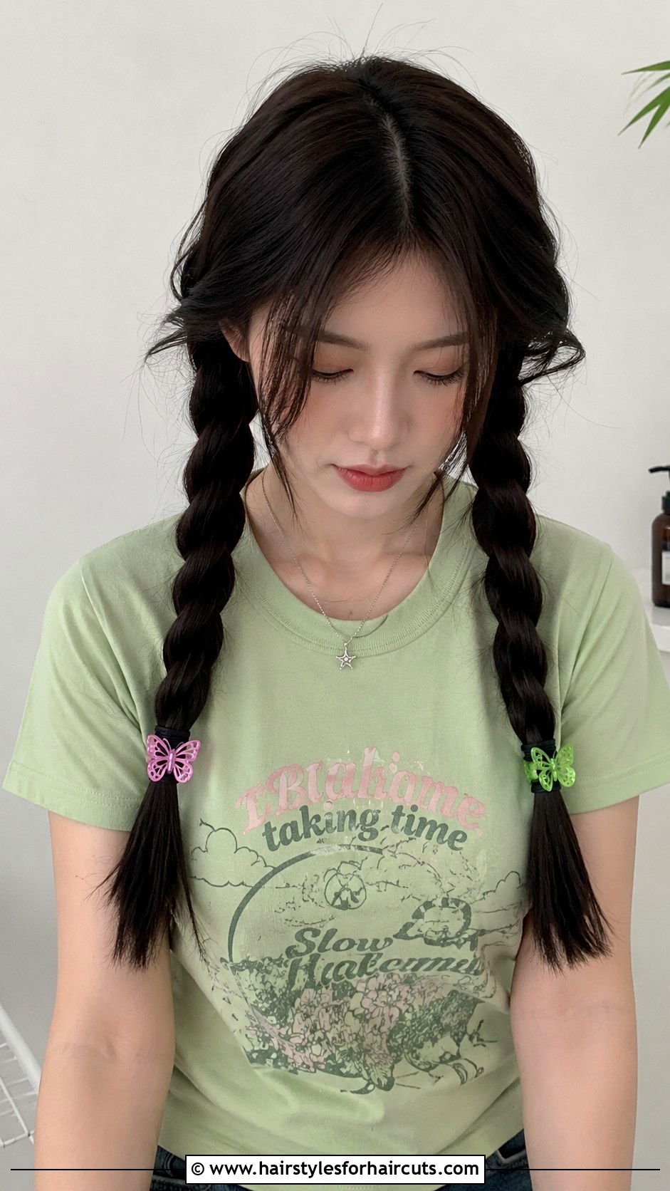Butterfly Clips On Twisted Pigtails - 25 90s butterfly hair clips hairstyles - 25 90s butterfly hair clips hairstyles