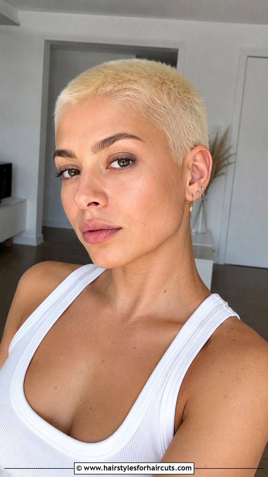 Buzz Cut With Bleach Blonde - 25 haircuts and color - 25 haircuts and color