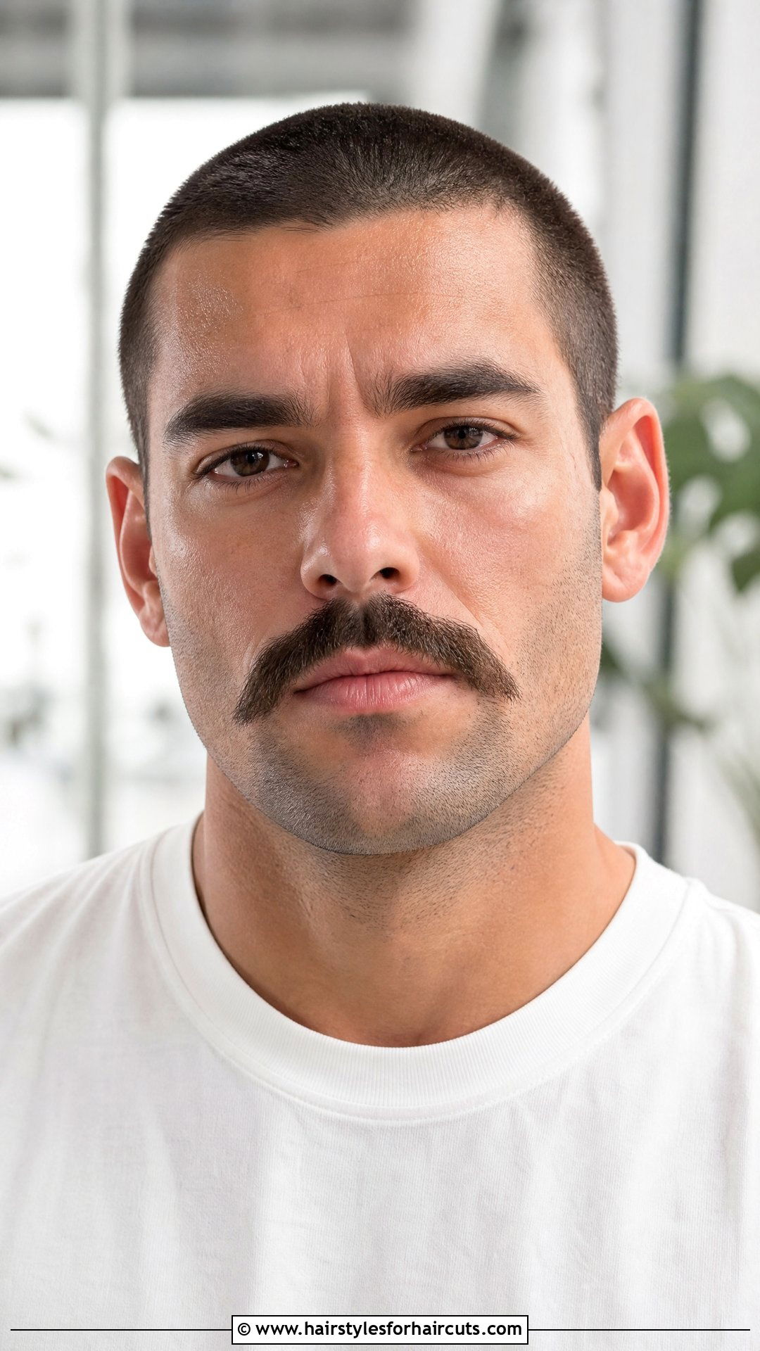 Buzz Cut With Chevron Mustache - 25 mustache haircuts - 25 mustache haircuts