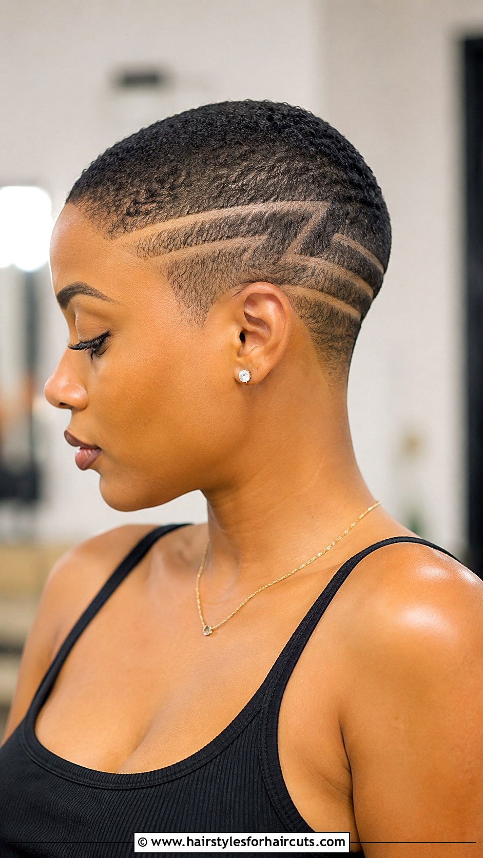 Buzz Cut With Design - 25 haircuts for black women with thin hair - 25 haircuts for black women with thin hair
