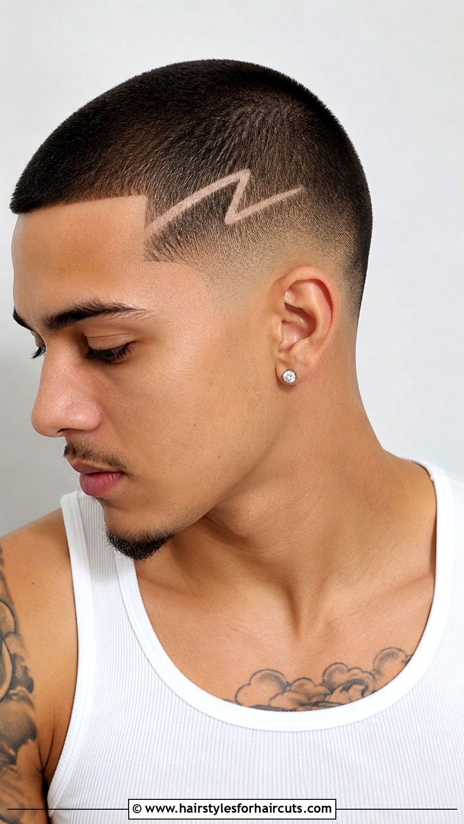 Buzz Cut With Lines - 25 80s hairstyles men - 25 80s hairstyles men