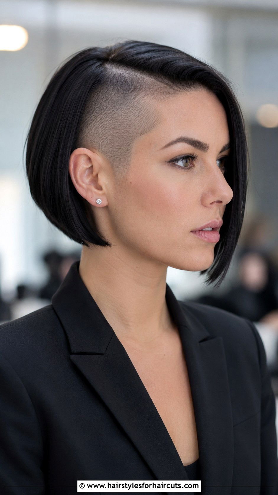 Buzzed Side Bob - 25 edgy hairstyles for medium hair - 25 edgy hairstyles for medium hair