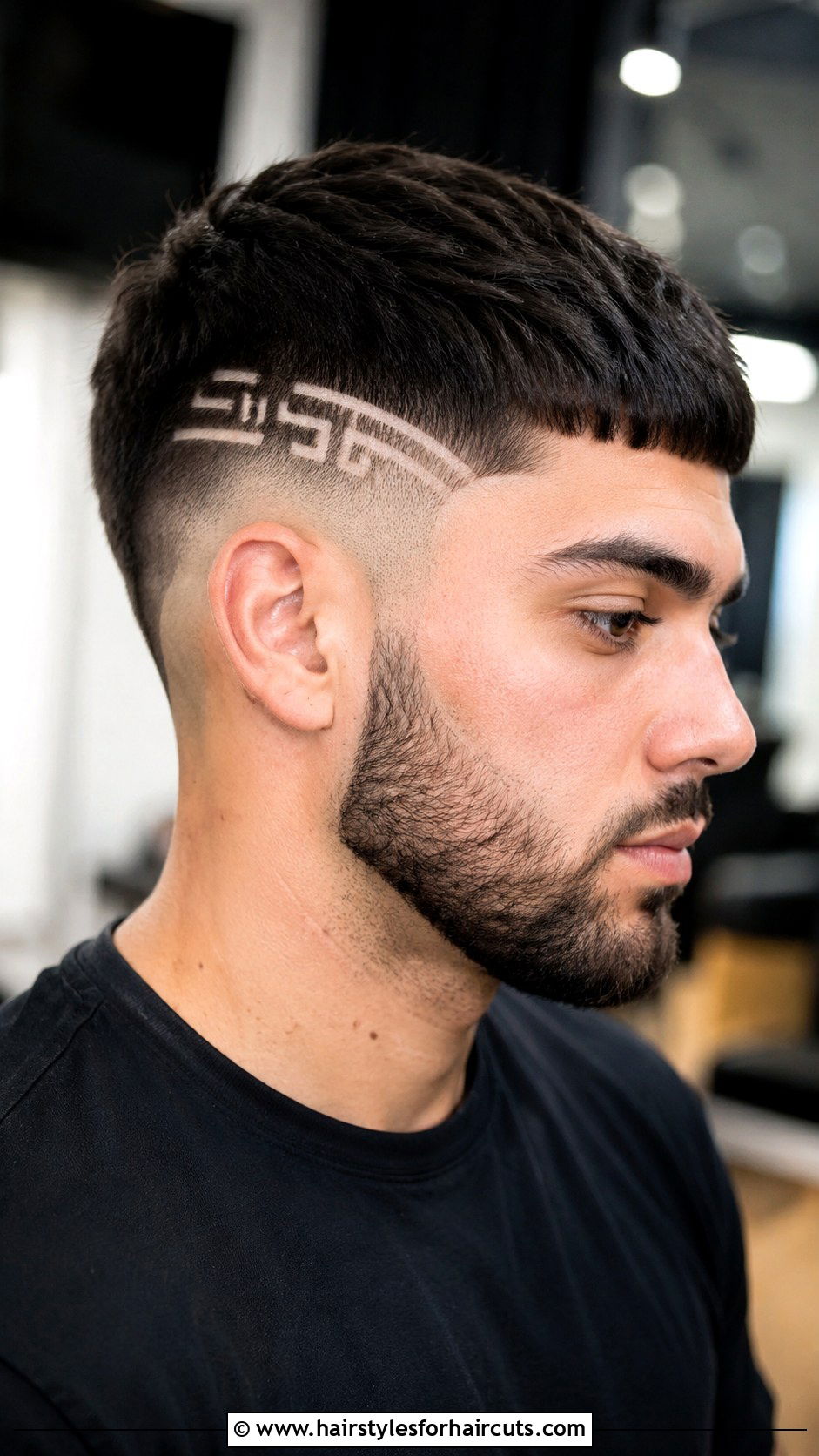 Caesar Cut with Design - 25 caesar haircuts - 25 caesar haircuts