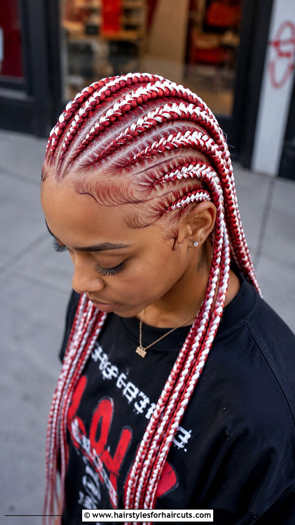Candy Cane Cornrow Braids - 25 candy cane hairstyles - 25 candy cane hairstyles