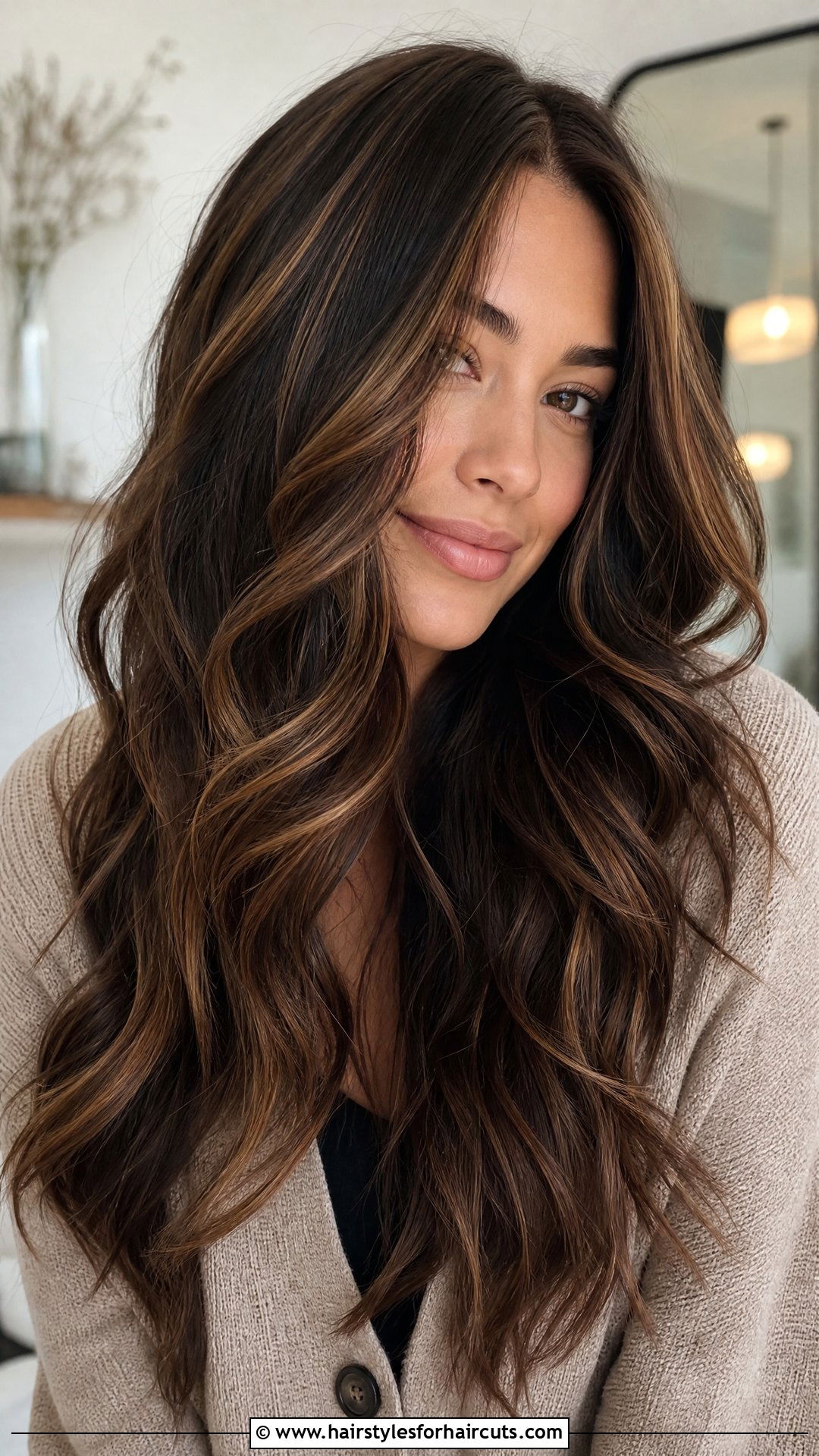 Caramel Highlight Long Hair - 25 different dyed hairstyles - 25 different dyed hairstyles