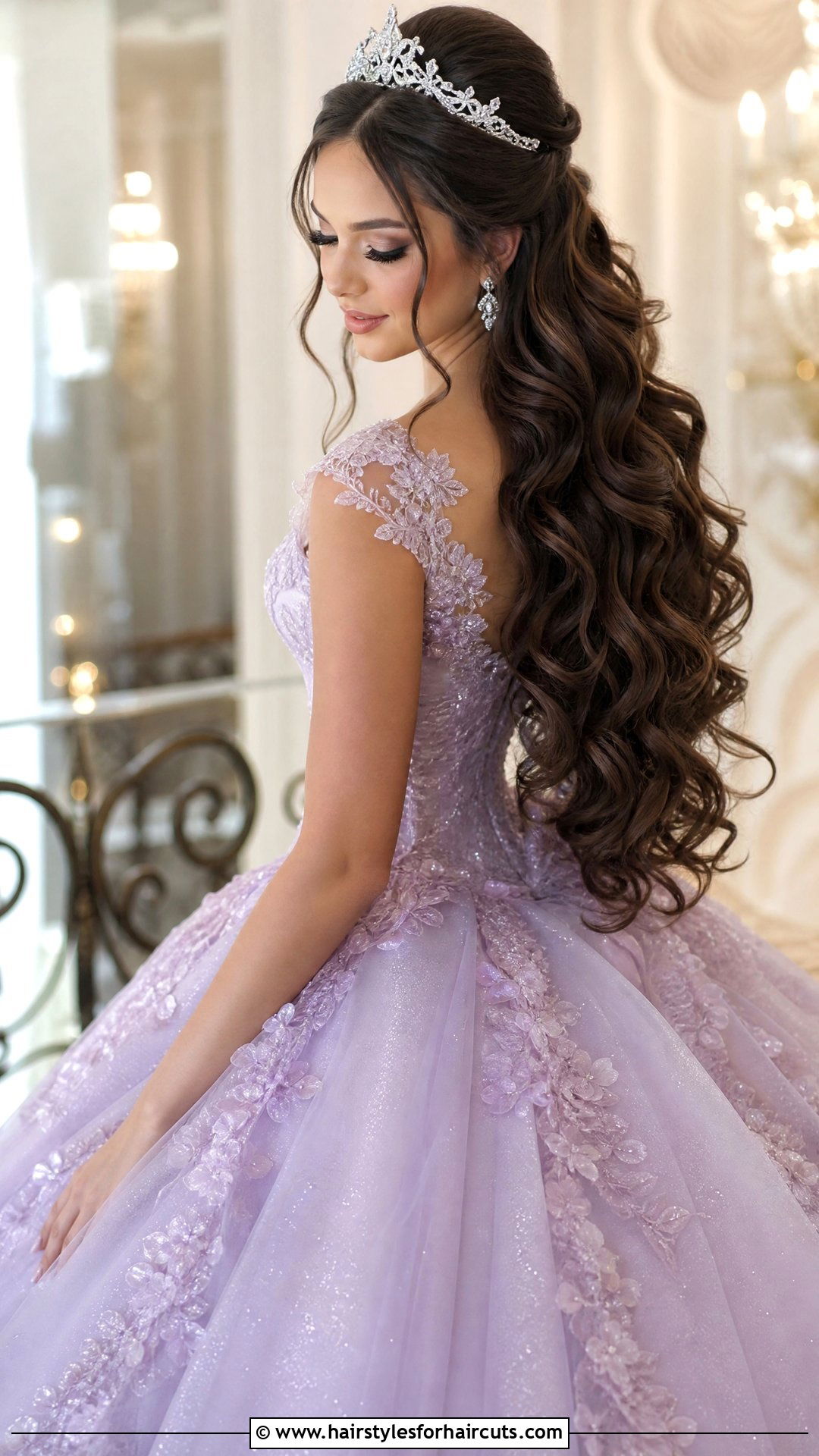 Cascading Curls Tiara Hairstyle For Long Hair - 25 tiara hairstyles for long hair - 25 tiara hairstyles for long hair