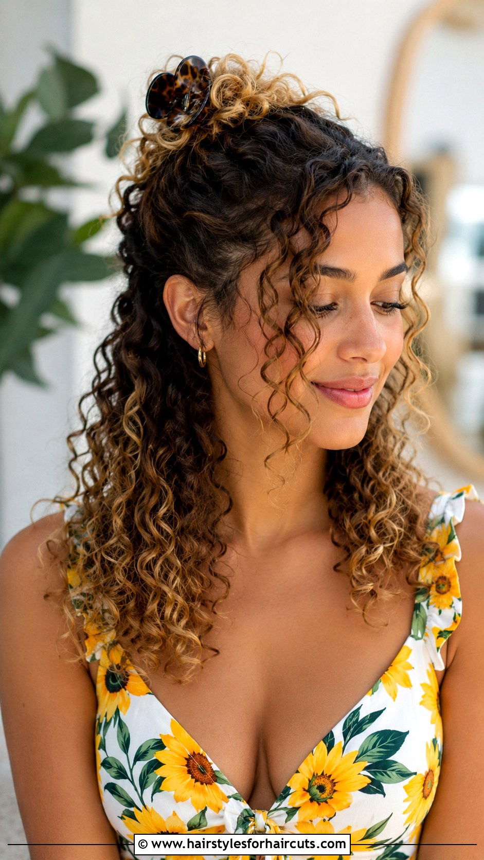 Cascading Curls With Claw Clip - 25 claw clip hairstyles for long thick hair - 25 claw clip hairstyles for long thick hair