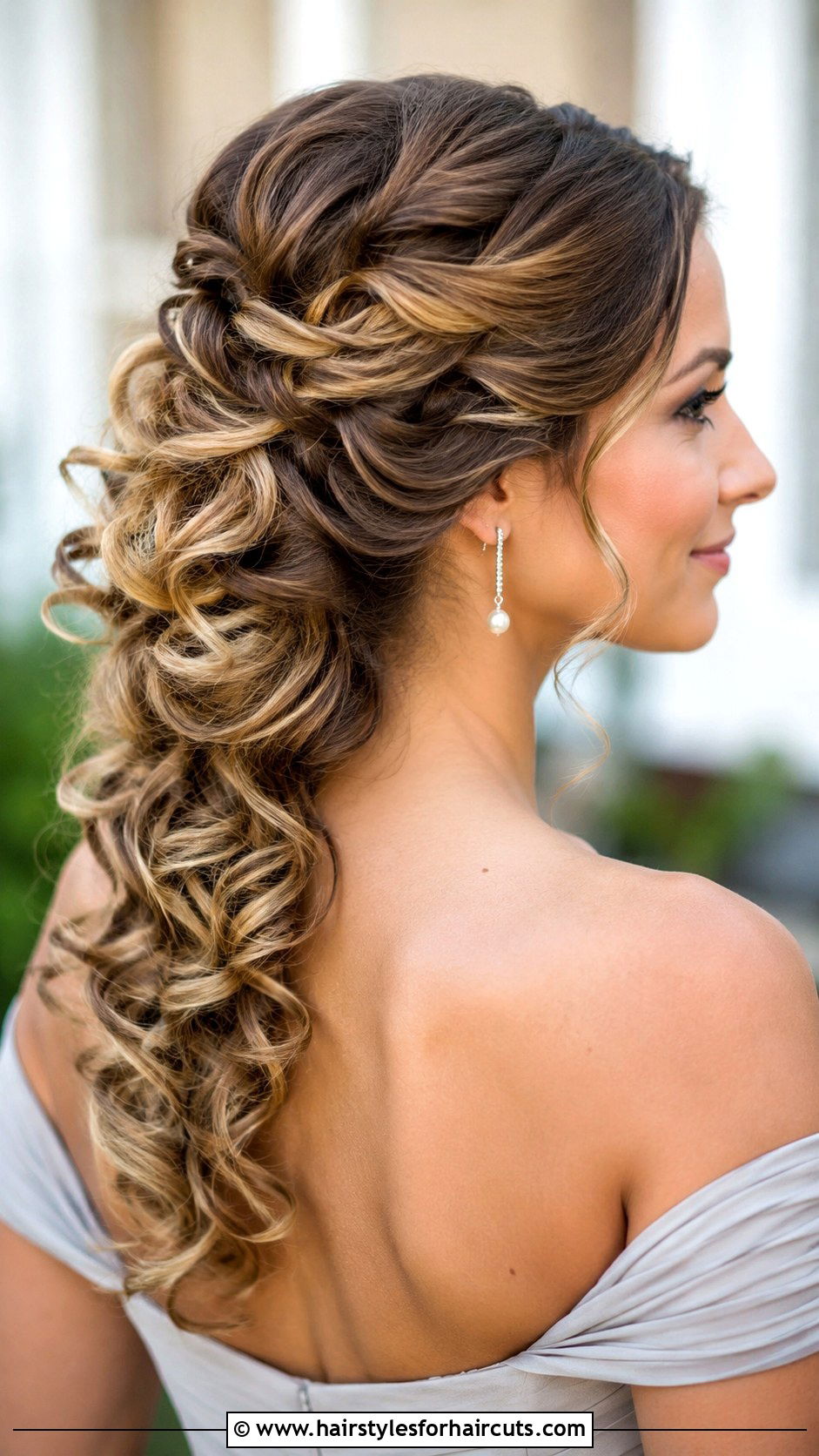 Cascading Curly Updo - 25 long hairstyles up - 25 long hairstyles up