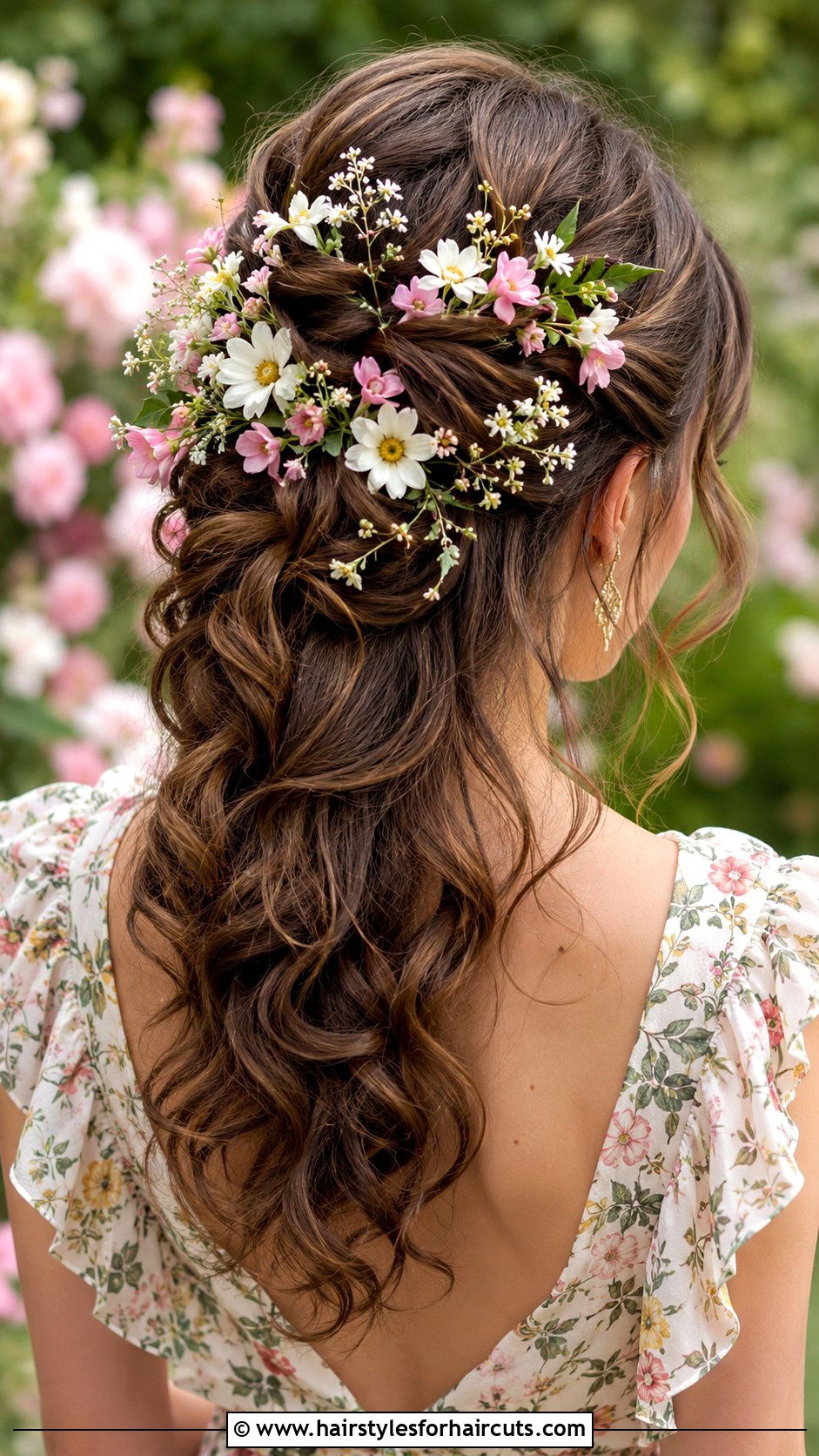 Cascading Floral Half Updo - 25 best wedding hairstyles - 25 best wedding hairstyles