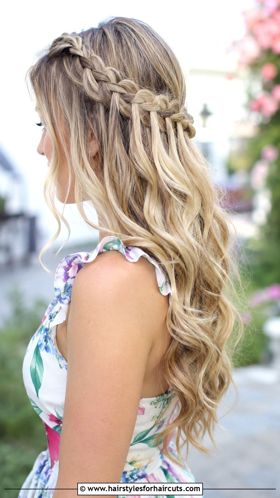 Cascading Waterfall Braid With Hair Extensions - 25 hair extensions for wedding hairstyles - 25 hair extensions for wedding hairstyles