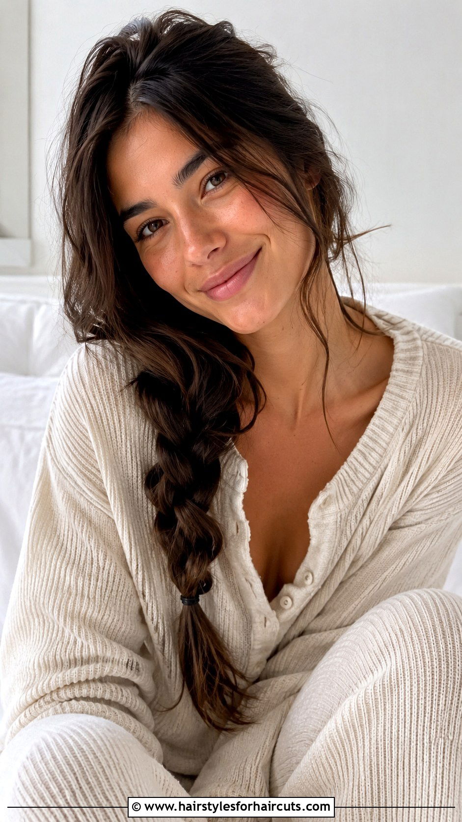 Casual Messy Side Braid - 25 thanksgiving hairstyles for long hair - 25 thanksgiving hairstyles for long hair