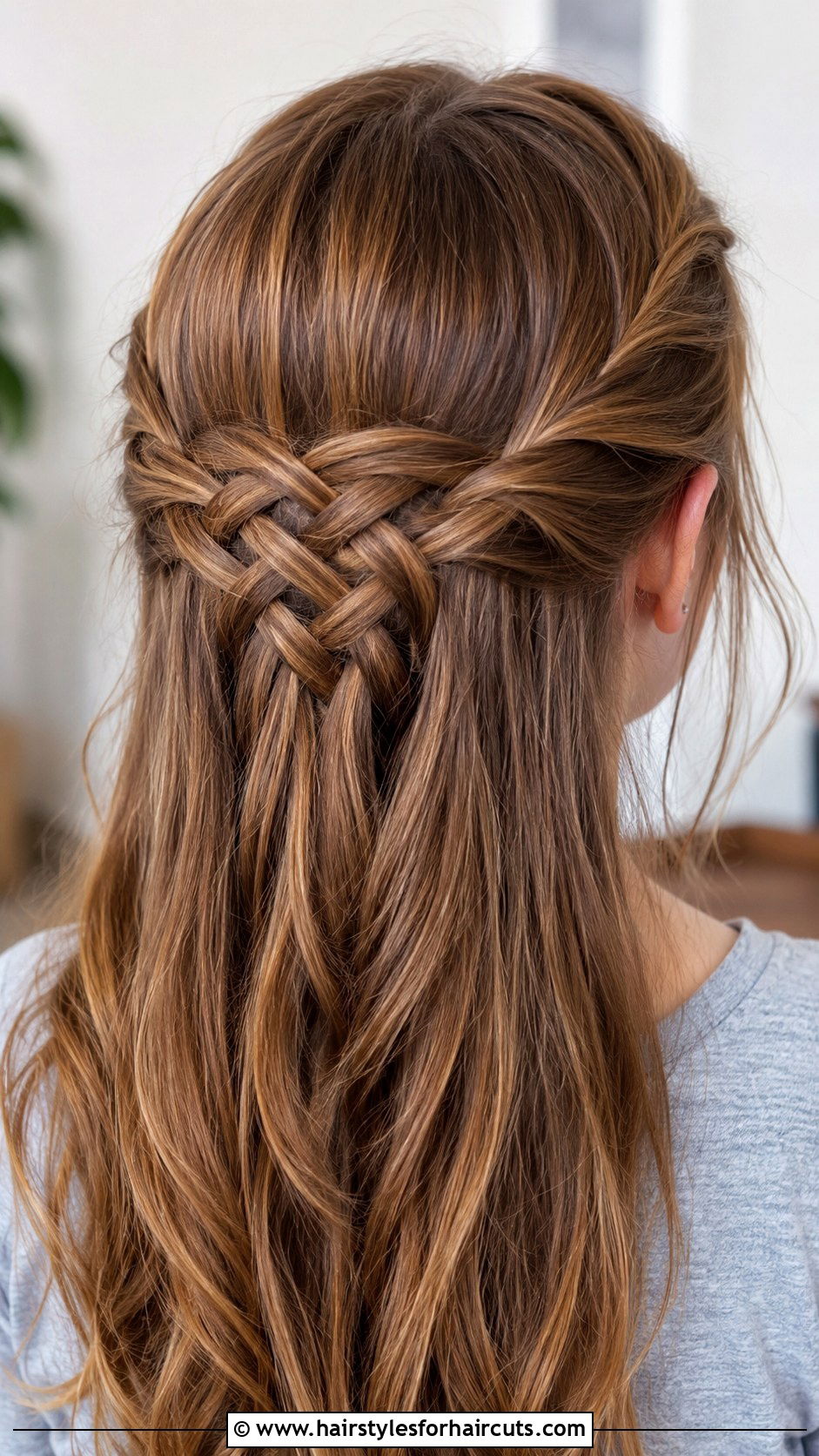 Celtic Knot Half Updo - 25 hair up hairstyles for school - 25 hair up hairstyles for school