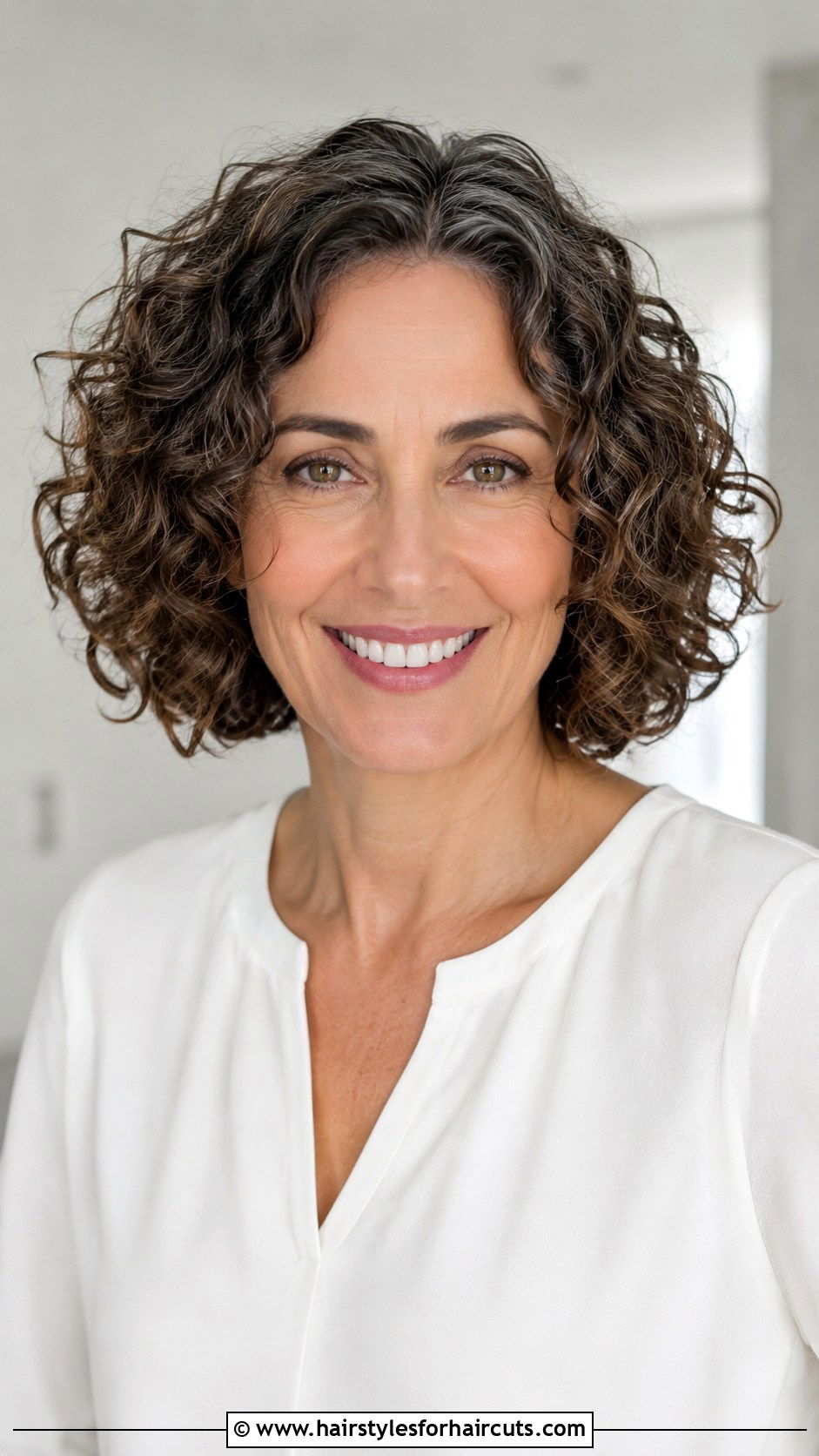 Center Part Curly Bob - 25 bob hairstyles for curly hair over 50 - 25 bob hairstyles for curly hair over 50