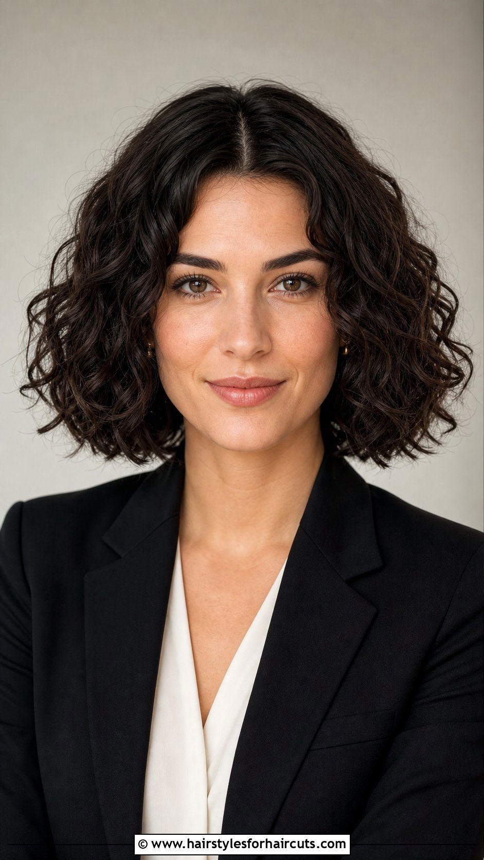 Center Part Curly Bob - 25 short bob haircuts for curly hair - 25 short bob haircuts for curly hair