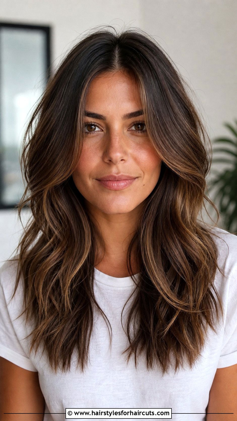 Center Part Layered Haircut - 25 haircuts for 2b 2c hair - 25 haircuts for 2b 2c hair
