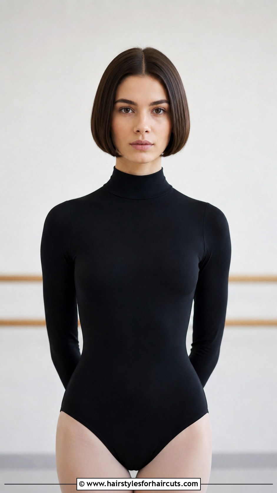 Center Part Sleek Bob Ballet Style - 25 ballet hairstyles for short hair - 25 ballet hairstyles for short hair