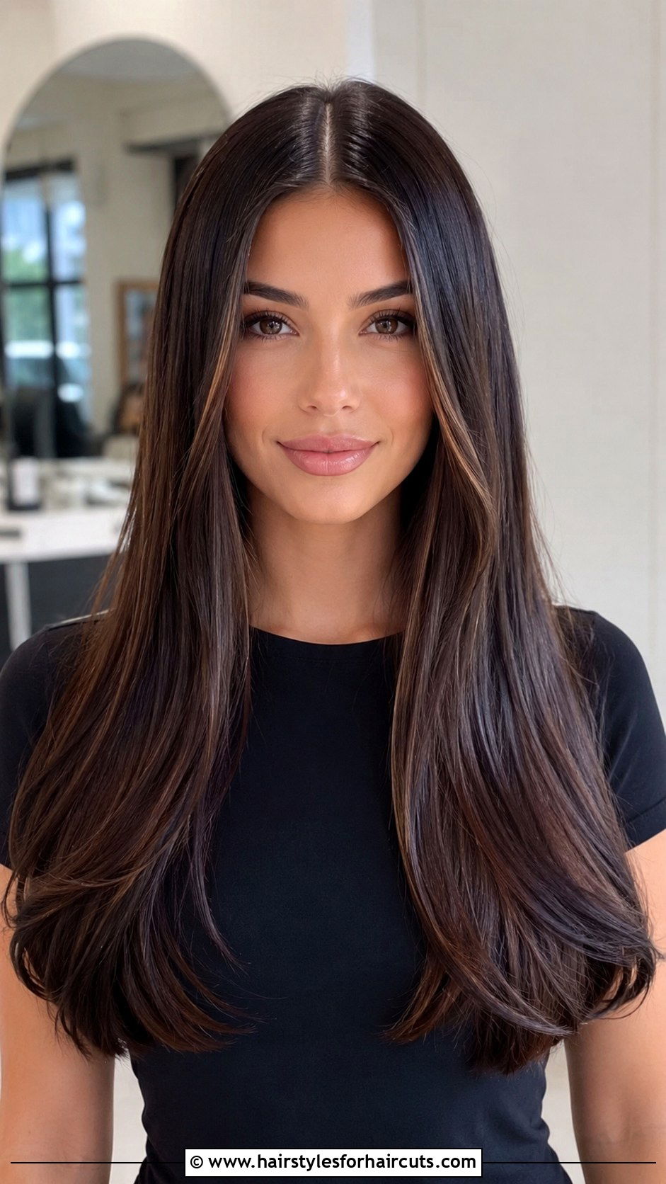Center Part Straight Blowout - 25 blow dry hairstyles - 25 blow dry hairstyles