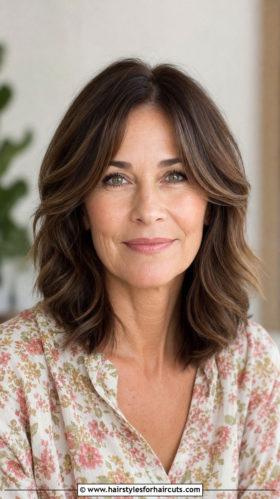 Center Part Wavy Medium Cut - 25 hairstyles for thick wavy hair over 50 - 25 hairstyles for thick wavy hair over 50