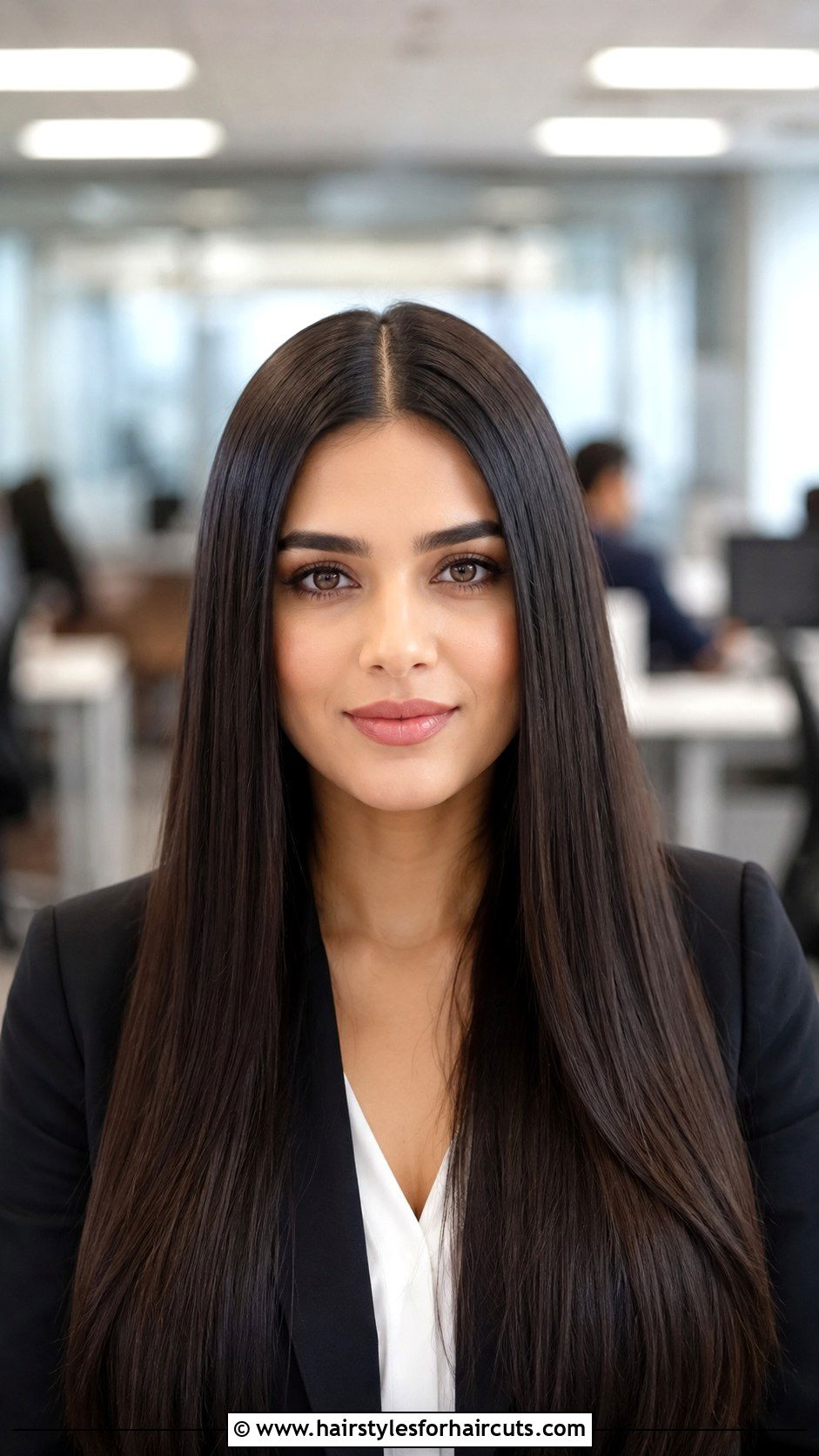 Center Parted Bone Straight Hair - 25 bone straight hairstyles - 25 bone straight hairstyles