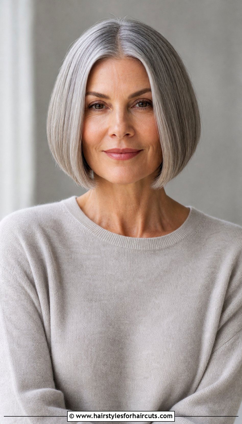 Center Parted Gray Bob - 25 bob natural gray hairstyles - 25 bob natural gray hairstyles