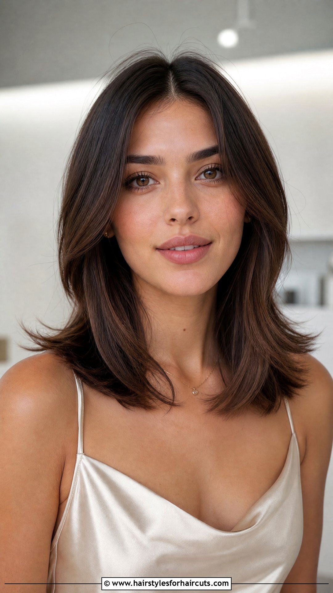 Center Parted Medium V Shape Haircut - 25 medium length v shape haircuts - 25 medium length v shape haircuts