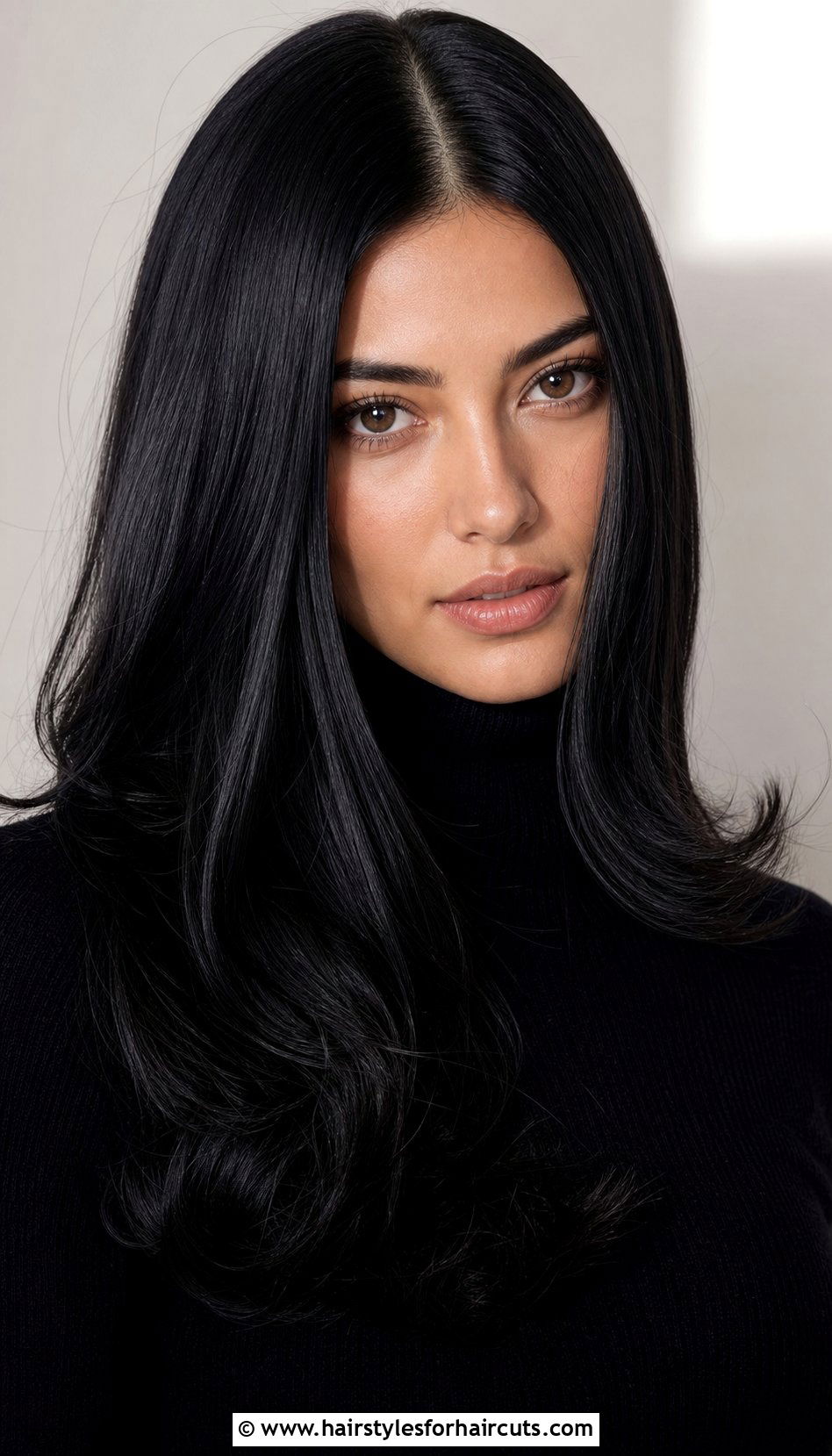 Center Parted Midnight Hair - 25 long hair vampire hairstyles - 25 long hair vampire hairstyles