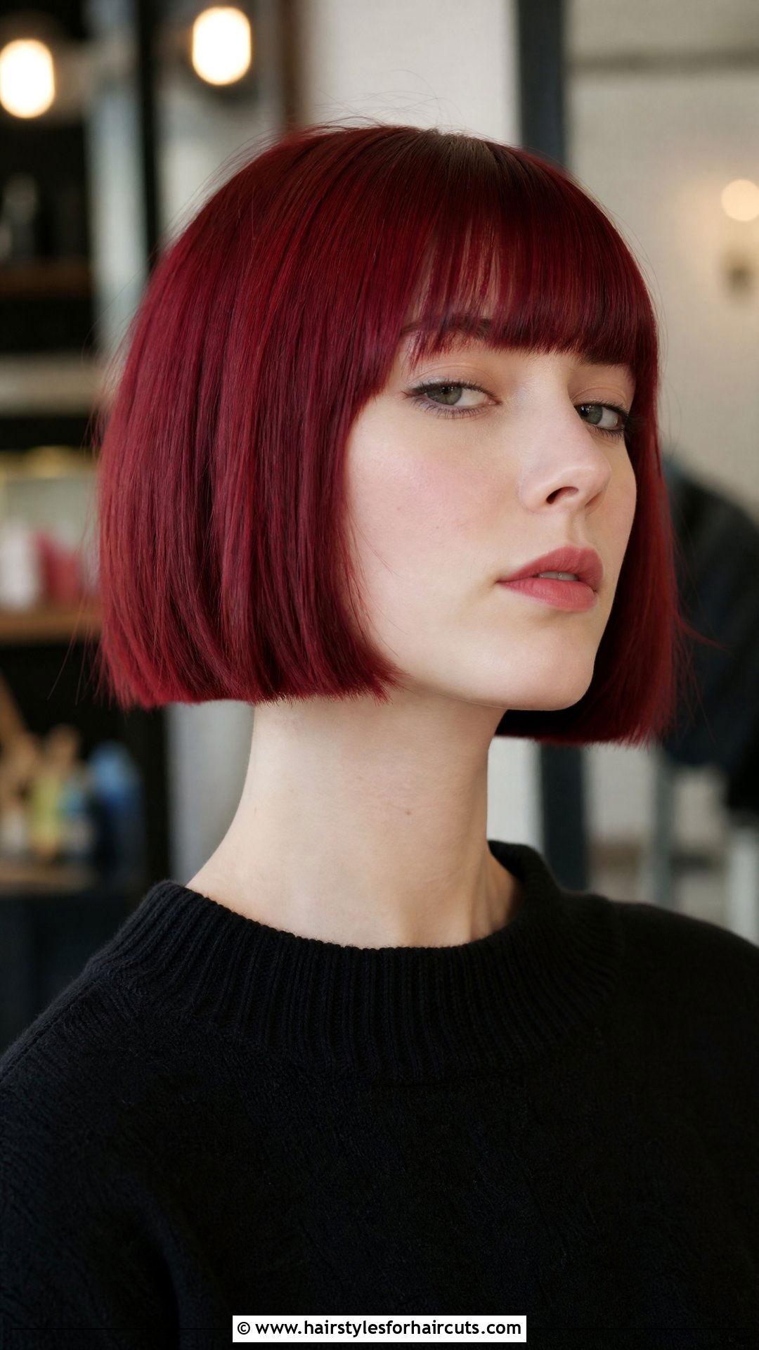Cherry Red Bob Punk Haircut - 25 punk haircuts for women - 25 punk haircuts for women