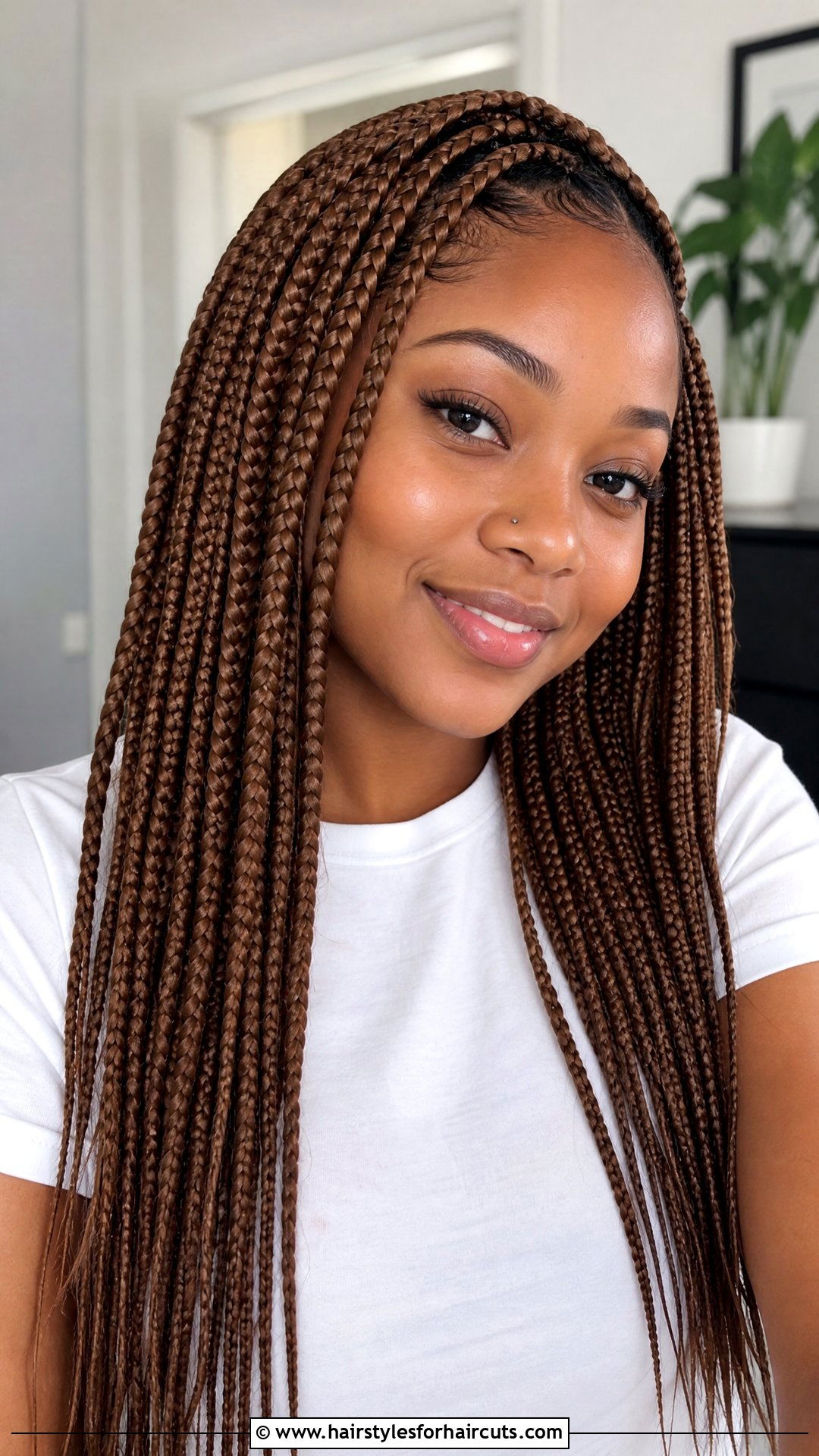 Chestnut Brown Braids - 25 dyed hairstyles for black hair - 25 dyed hairstyles for black hair