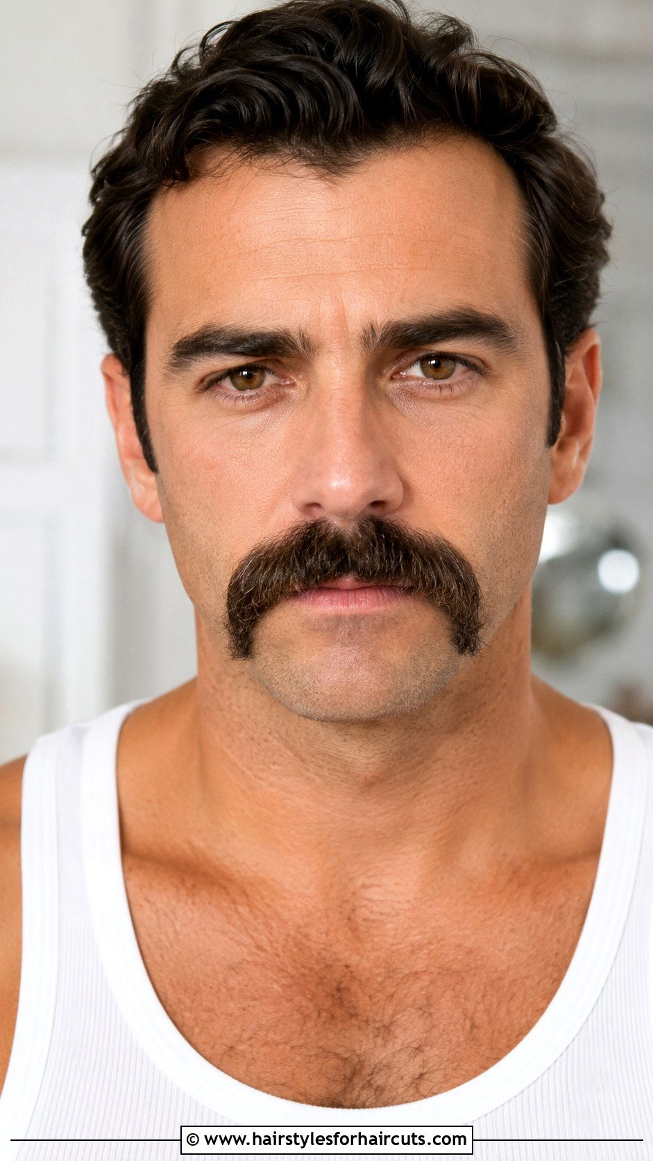 Chevron Mustache - 25 facial hairstyles for round faces - 25 facial hairstyles for round faces