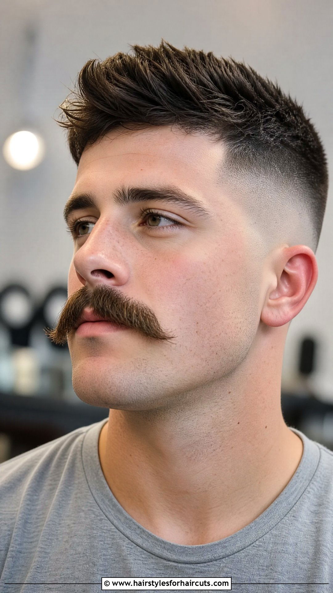 Chevron Mustache With Fade Haircut - 25 mustache hairstyles - 25 mustache hairstyles