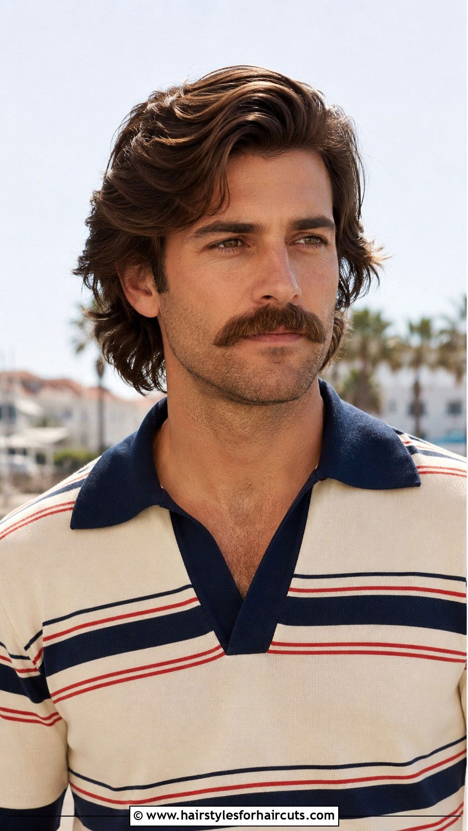 Chevron Mustache With Feathered Hair - 25 70s facial hairstyles - 25 70s facial hairstyles