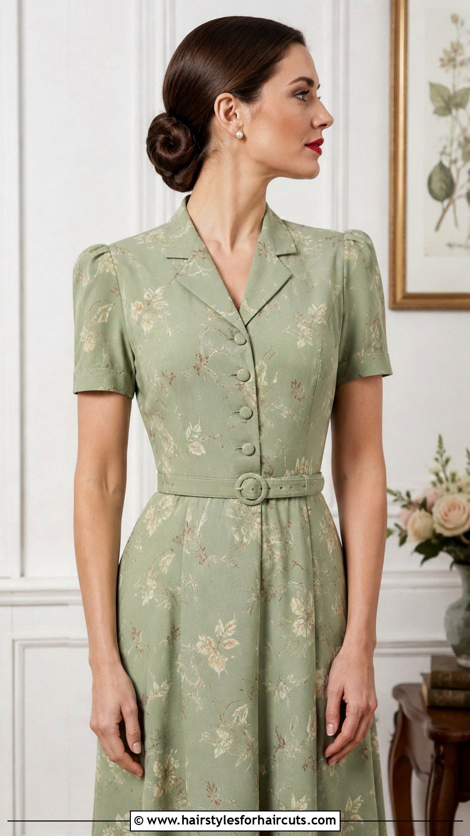 Chignon Updo - 25 1940s womens hairstyles long hair - 25 1940s womens hairstyles long hair