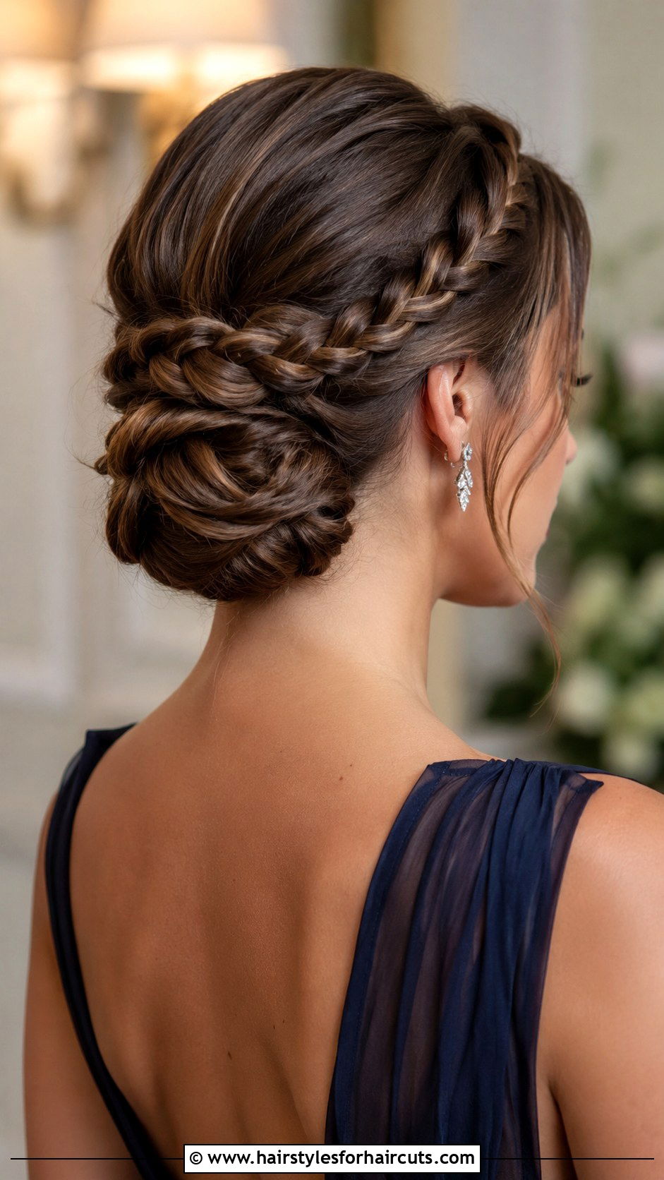 Chignon With Braided Detail - 25 evening hairstyles for shoulder length hair - 25 evening hairstyles for shoulder length hair