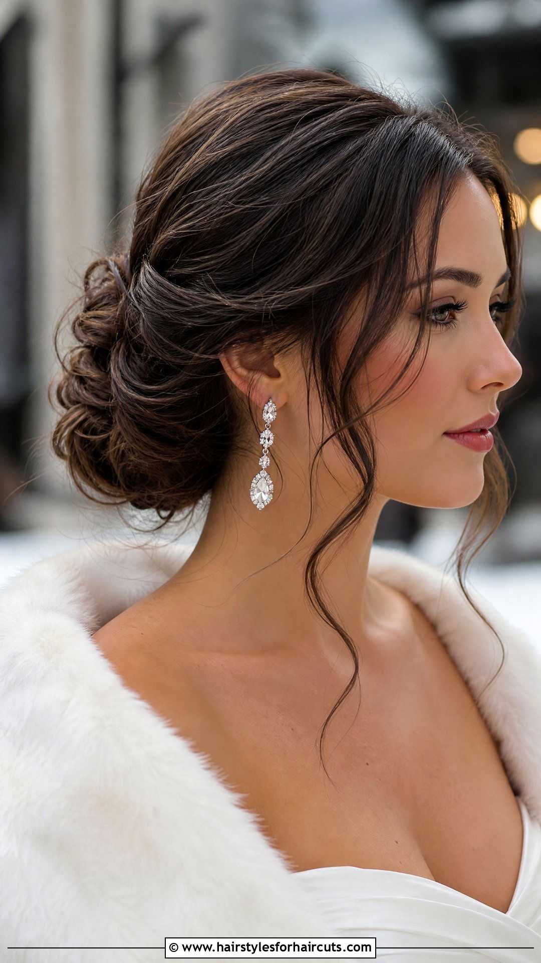 Chignon With Face Framing Tendrils - 25 wedding hairstyles black hair - 25 wedding hairstyles black hair