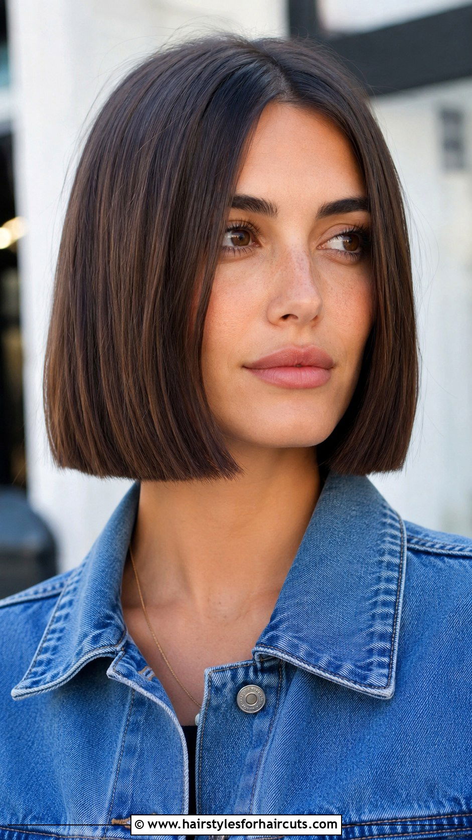 Chin Length Blunt Cut - 25 haircuts for women with thin straight hair - 25 haircuts for women with thin straight hair