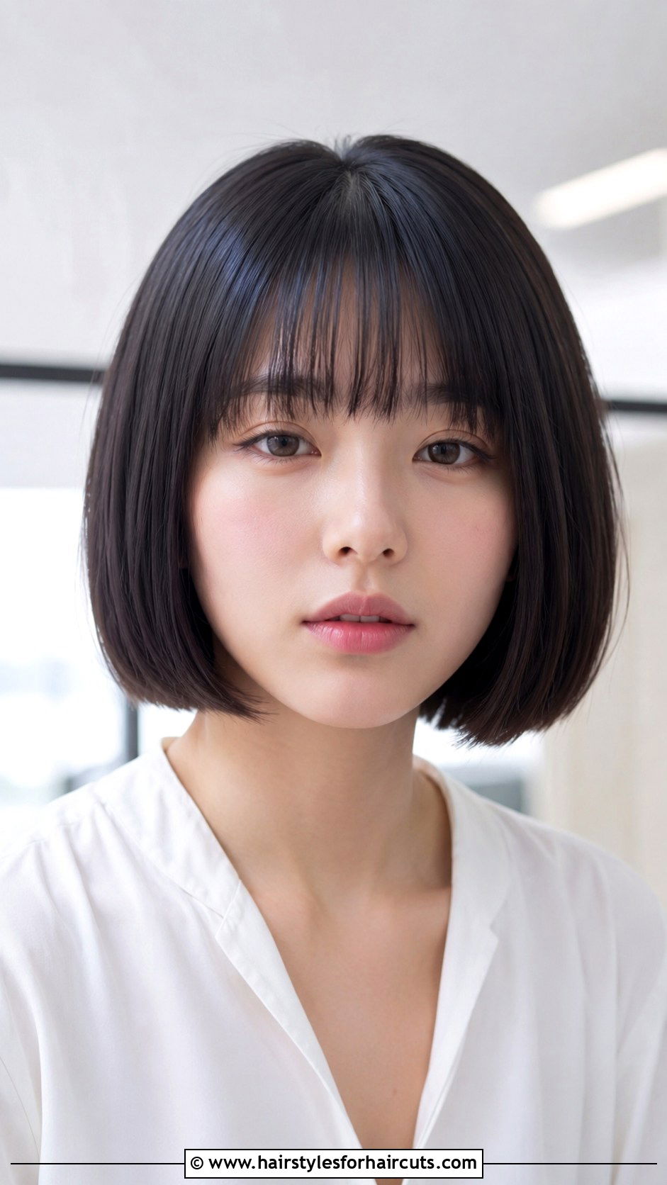 Chin Length Bob With Bangs - 25 short haircuts for long face - 25 short haircuts for long face
