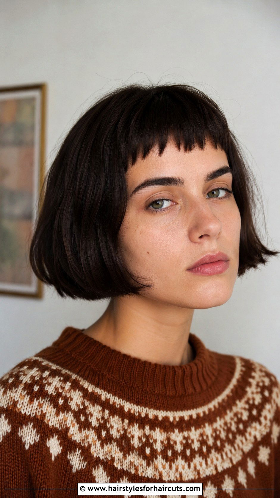 Chin Length Bob With Micro Bangs - 25 cursed haircuts - 25 cursed haircuts