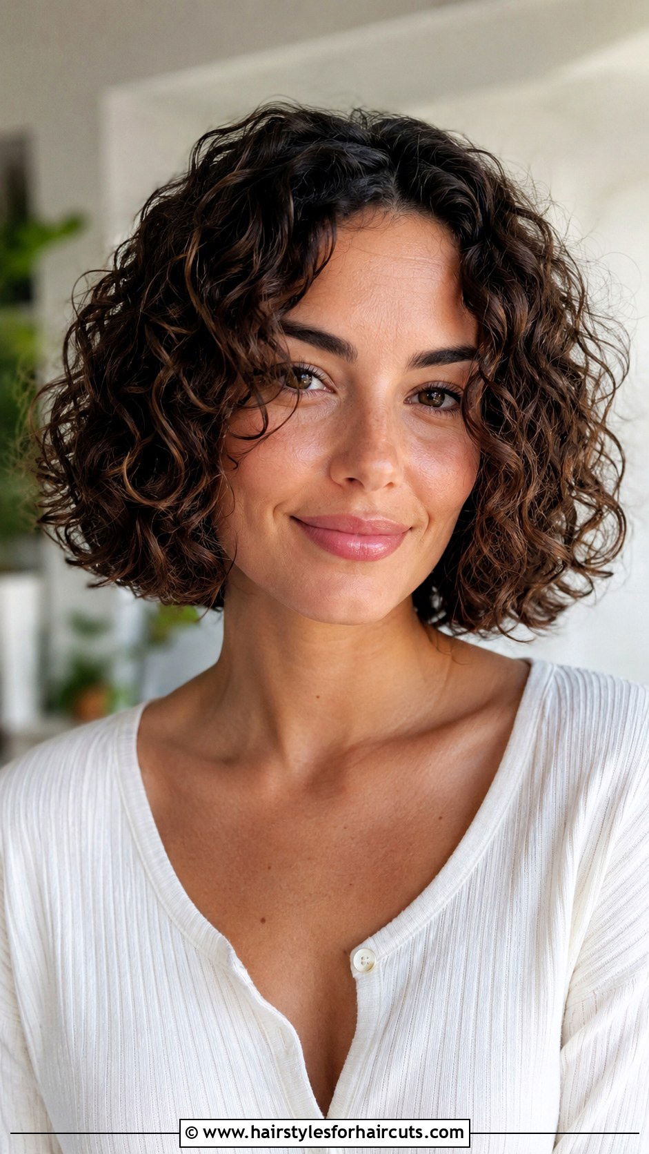 Chin Length Curly Bob - 25 haircuts for fine thin curly hair - 25 haircuts for fine thin curly hair