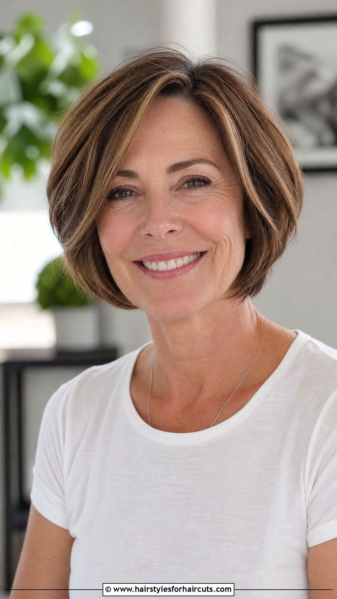 Chin Length Layered Cut - 25 current hairstyles for women over 50 - 25 current hairstyles for women over 50