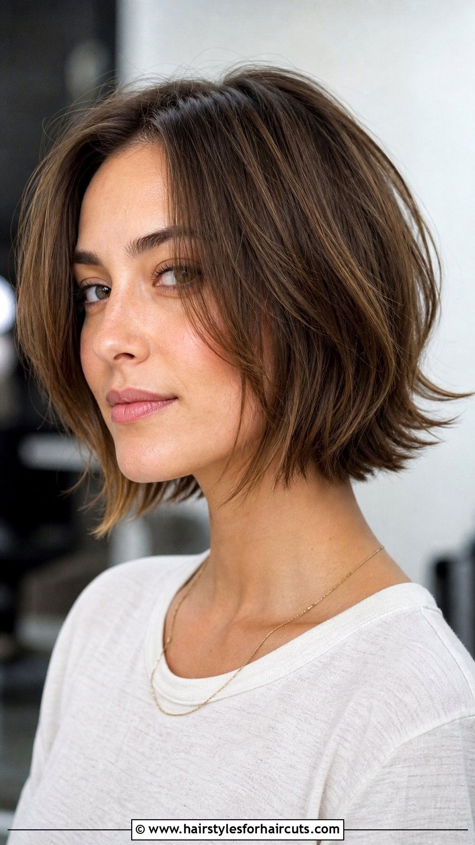 Chin Length Layered Cut - 25 hairstyles for low density hair - 25 hairstyles for low density hair