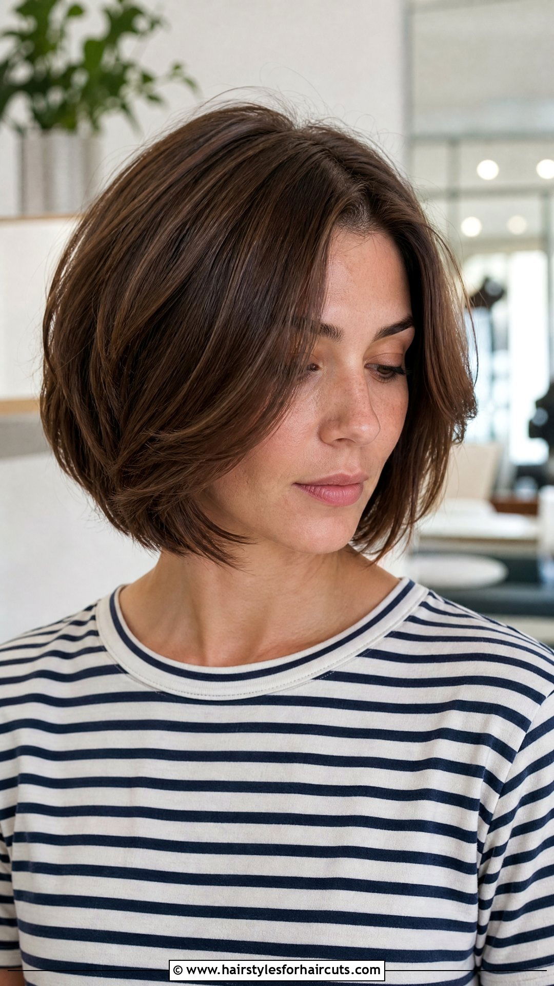 Chin Length Layered Haircut - 25 short hairstyles for round faces over 50 - 25 short hairstyles for round faces over 50