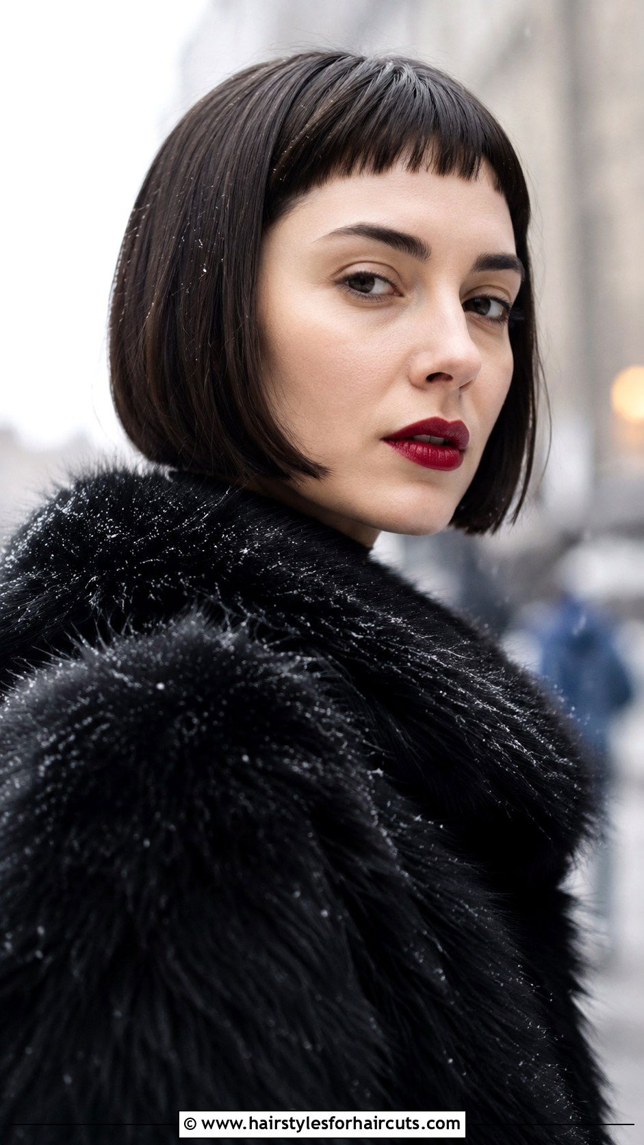 Chin Length Micro Bangs Bob - 25 chin length hairstyles for women - 25 chin length hairstyles for women