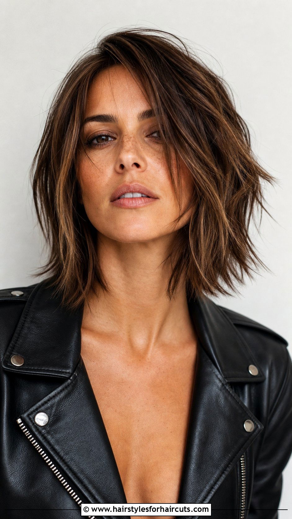 Chopped Layered Lob - 25 hairstyles that make your face look thinner - 25 hairstyles that make your face look thinner