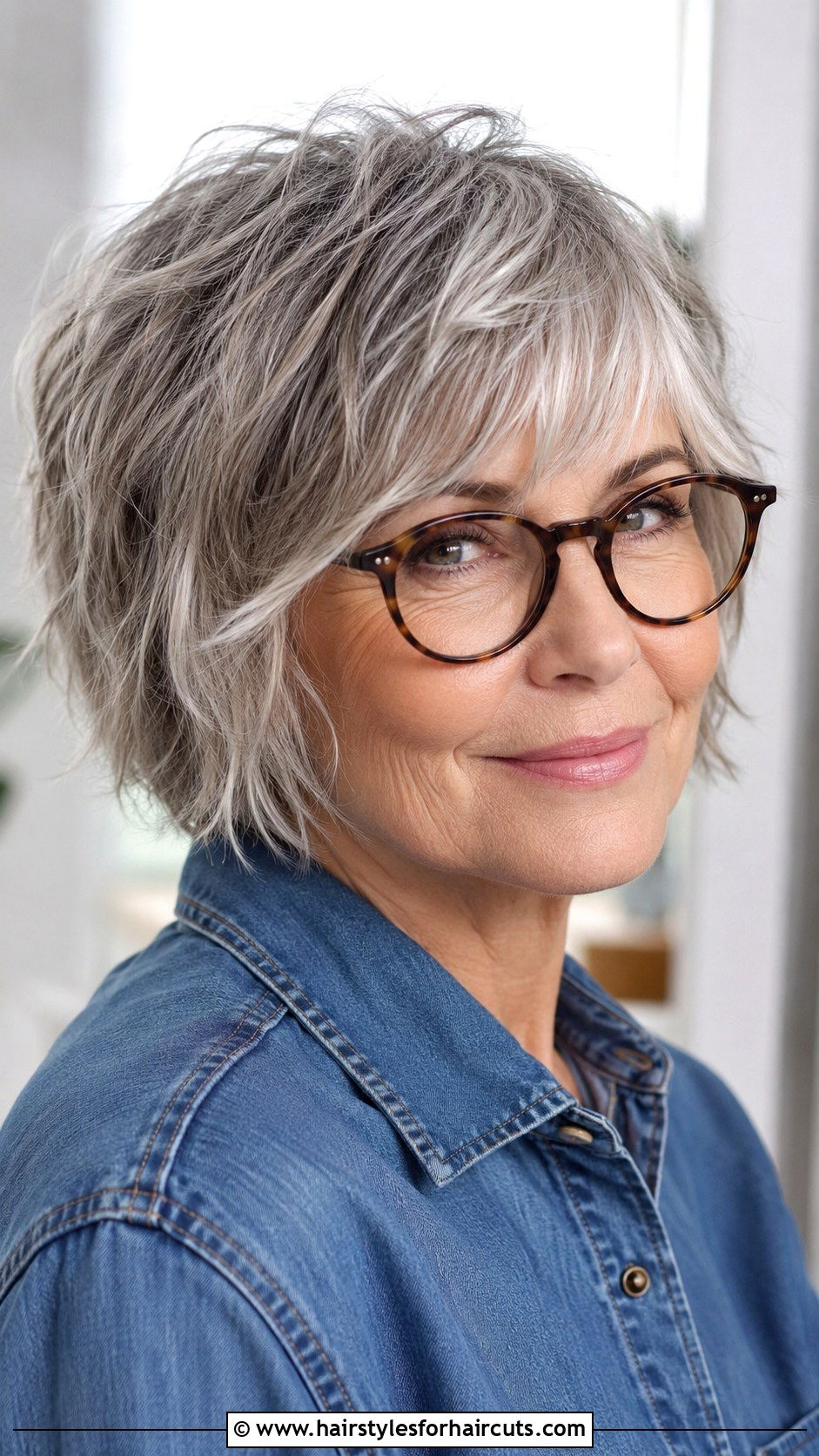 Choppy Bob Haircut - 25 haircuts for women over 60 with glasses - 25 haircuts for women over 60 with glasses