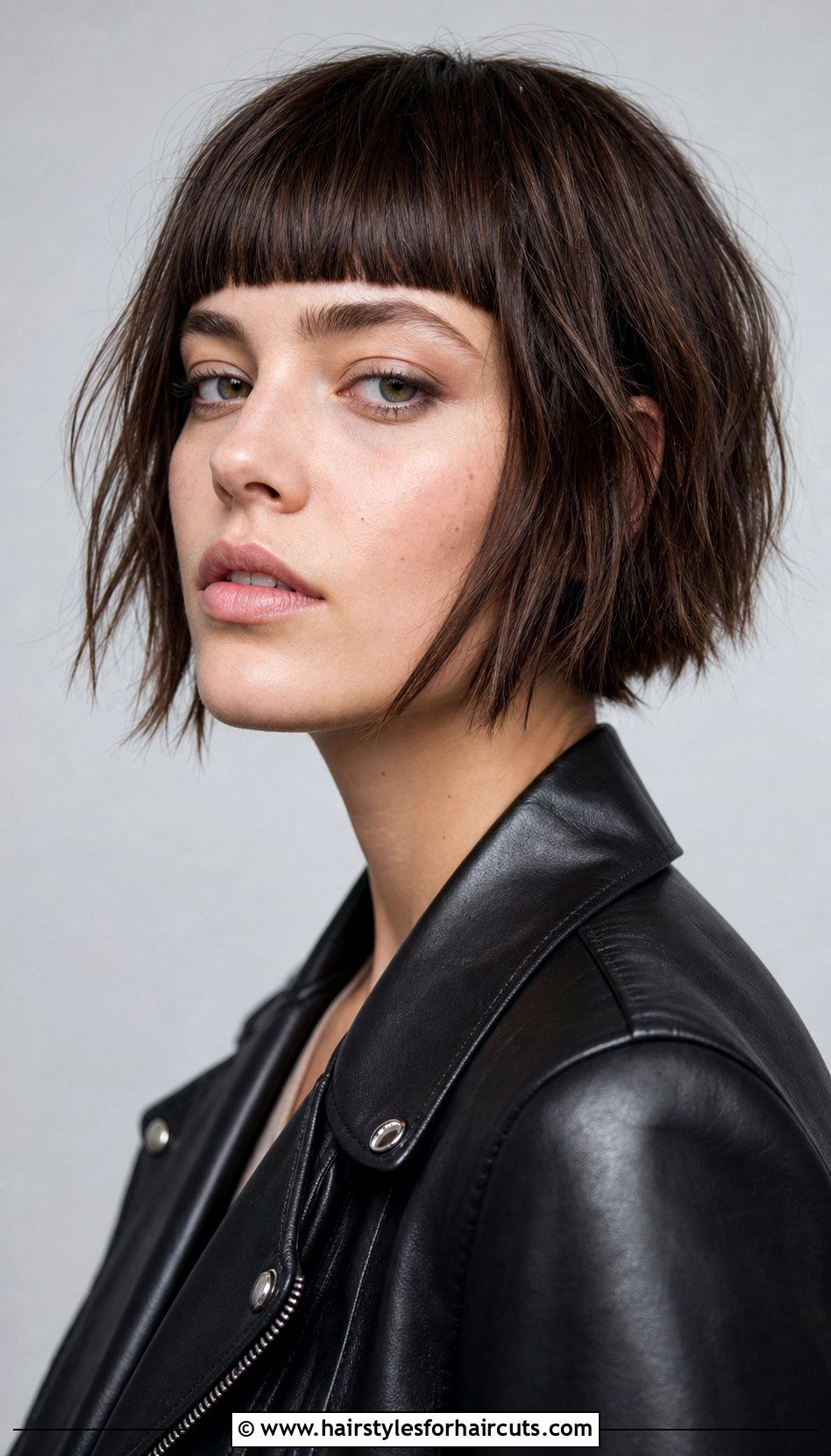 Choppy Bob With Blunt Bangs - 25 hairstyles with bangs and layers - 25 hairstyles with bangs and layers