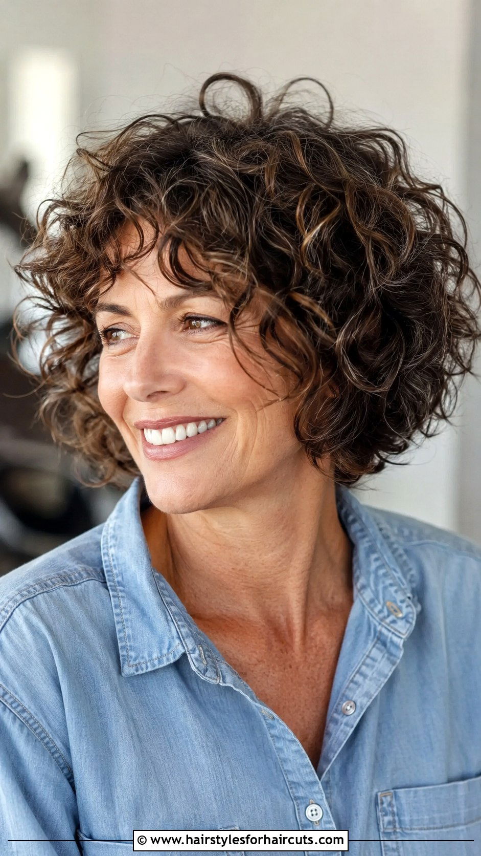 Choppy Curly Bob Haircut - 25 haircuts for older women with curly hair - 25 haircuts for older women with curly hair