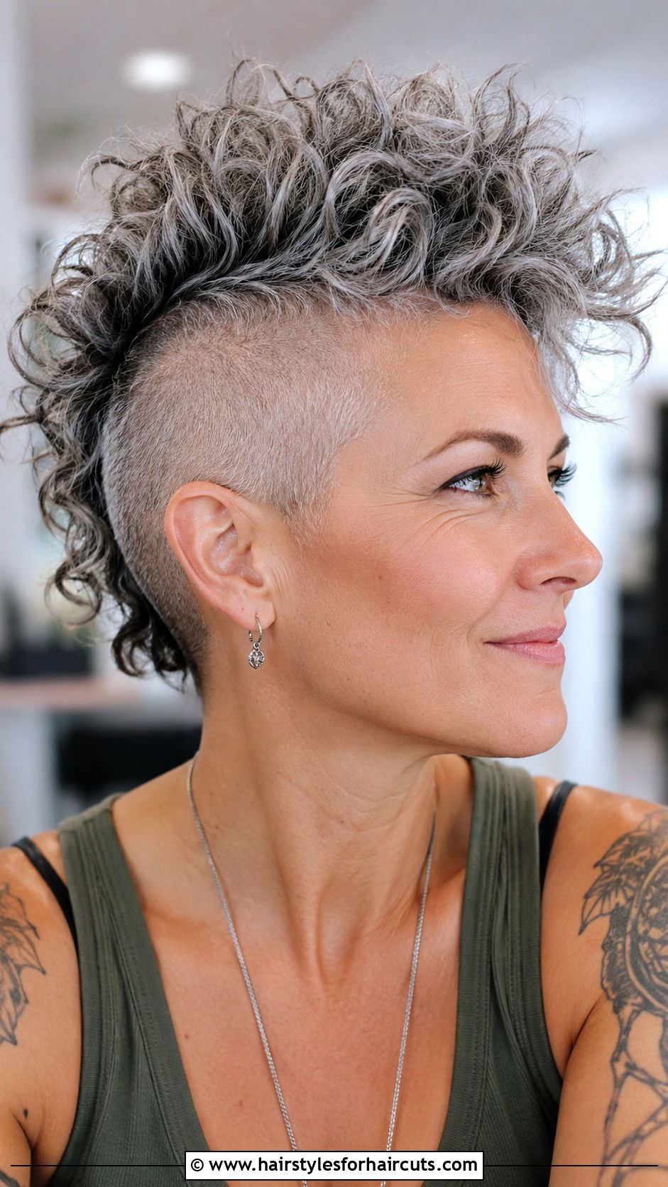 Choppy Curly Mohawk - 25 choppy short curly hairstyles for grey hair - 25 choppy short curly hairstyles for grey hair